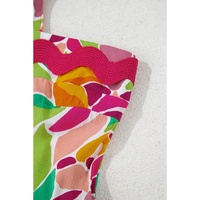 Multicolour Floral Tied Straps Ricrac Trim Maxi Dress - L thumbnail