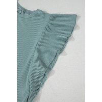 Canton Corded Ruffle Sleeve Crew Neck Shift Dress - S thumbnail