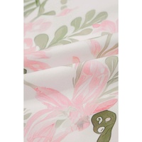 Pink Floral Contrast Edge Layered Short Sleeve Mini Dress - L thumbnail