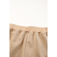 Azura Exchange Khaki Piping Trim Long Sleeve Terry Shorts Set - M thumbnail