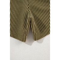 Jungle Green Ribbed Textured Knit Loose Fit Tee and Shorts Set - L thumbnail