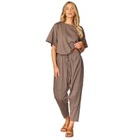 Simply Taupe High Low Boxy Fit Tee and Crop Pants Set - L thumbnail