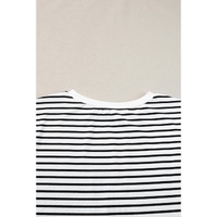 White Stripe Contrast Edge Tee and Shorts Set - S thumbnail