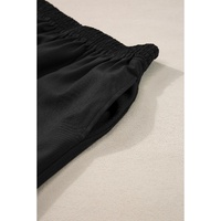 Black Ricrac Trim Tank Top Elastic Waist Shorts Set - S thumbnail