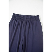 Navy Blue Raw Hem Loose Tee and Wide Leg Pants Set - L thumbnail