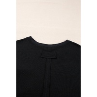Black Waffle Knit Oversize Tee and Shorts Set - S thumbnail