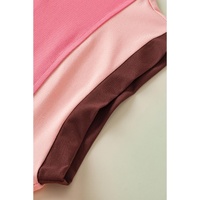 Peach Blossom Contrast Trim Cap Sleeve Tee Shorts Set - S thumbnail