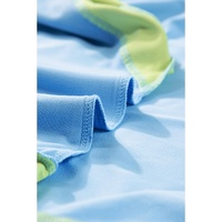 Sky Blue Color Block Detail Casual Two-piece Outfit - M thumbnail