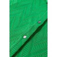 Bright Green Textured Short Sleeve Shirt and Shorts Set - XL thumbnail