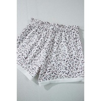 White Classic Leopard Hoodie and Shorts Set - S thumbnail