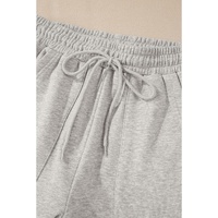 Light Grey Solid Pullover Sweatshirt and Shorts 2 Piece Set - L thumbnail