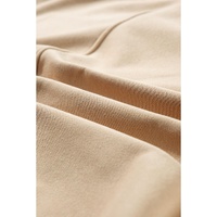 Apricot Solid Seamed Zipper Jacket and Drawstring Waist Pants Set - L thumbnail