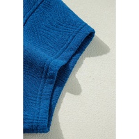 Bluing Solid Textured Crew Neck Short Set - M thumbnail