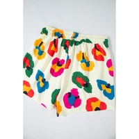 Apricot Multicolor Leopard Printed Long Sleeve Top Two Piece Shorts Set - XL thumbnail