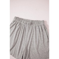 Gray Solid Color Loose Tee 2 Piece Shorts Set - S thumbnail