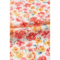 Pink Boho Floral Bandeau Top and High Waist Wide Leg Pants Set - M thumbnail