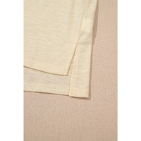 Beige Solid Color Tank Top and Smocked Waist Pants Set - L thumbnail