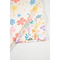 Apricot Floral Print Crop Top Wide Leg Short Set - M thumbnail