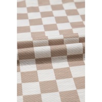 Brown Checkerboard T Shirt and High Waist Skorts 2 Piece Outfit - M thumbnail