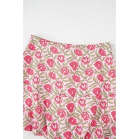 Pink Floral Print Puffy Cropped Tank and Mini Skirt Set - M thumbnail