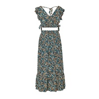 Azura Exchange Floral Ruffled Crop Top and Maxi Skirt Set - S thumbnail