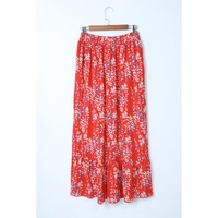 Azura Exchange Floral Ruffled Crop Top and Maxi Skirt Set - L thumbnail
