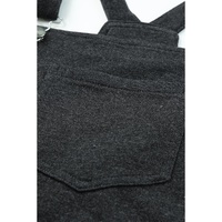 Gray Vintage Washed Drawstring Short Overalls - L thumbnail