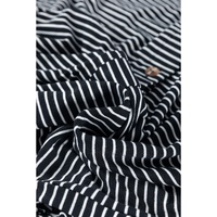 Black white Striped Print Buttoned Wide Leg Sleeveless Jumpsuit - S thumbnail