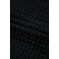 Black Checkered Mesh One Shoulder Short Sleeve Knotted Waist Jumpsuit - S thumbnail