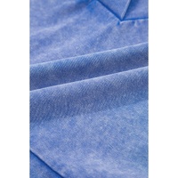 Sky Blue Mineral Wash Pocketed Sleeveless V Neck Loose Romper - L thumbnail