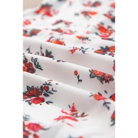 White Floral V Cut Frilled Trim Spaghetti Straps Bodysuit - L thumbnail