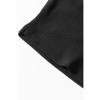 Black Mesh Long Sleeve Slim Fit Bodysuit - L thumbnail