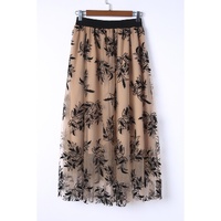 Azura Exchange Embroidered High Waist Maxi Skirt - L thumbnail