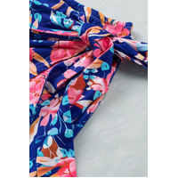 Azura Exchange Floral Print Lace-up Bodycon Mini Skirt - S thumbnail