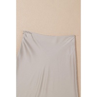 Jet Stream Satin Solid High Waist Maxi Skirt - L thumbnail
