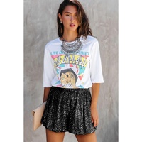 Azura Exchange Sequin High Waist Casual Shorts - M thumbnail