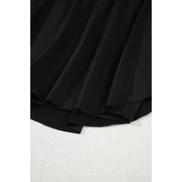 Black Drawstring High Waist Lined Tennis Skorts - M thumbnail