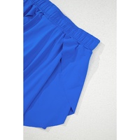 Sky Blue Drawstring High Waist Lined Tennis Skorts - S thumbnail