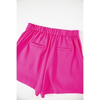 Sachet Pink Half Elastic Waist Casual Pocketed Shorts - M thumbnail