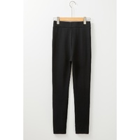 Black Crossed Waist Seamed Leg Thermal Leggings - M thumbnail