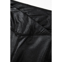 Black V Crossover High Waist Pocketed Leggings - L thumbnail