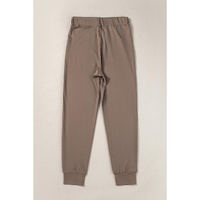 Dark Brown Drawstring Waist Pocketed Joggers - L thumbnail