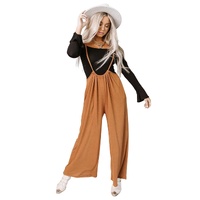 Azura Exchange Wide Leg Suspender Pants - L thumbnail
