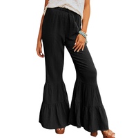 Azura Exchange Textured Ruffled Bell Bottom Pants - L thumbnail