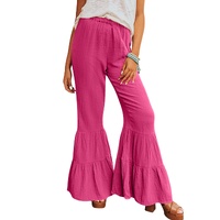 Azura Exchange Textured High Waist Ruffled Bell Bottom Pants - L thumbnail