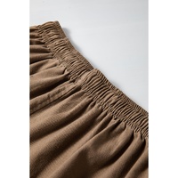 Desert Palm Cotton Linen Drawstring Waist Wide Leg Pants - M thumbnail