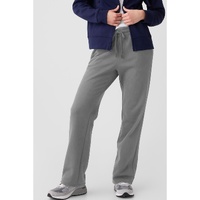 Light Grey Solid Color Fleece Lined Drawstring Waist Casual Pants - 2XL thumbnail