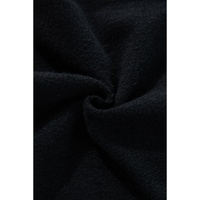 Black Solid Color Fleece Lined Drawstring Waist Casual Pants - M thumbnail