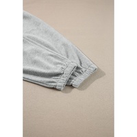 Light Grey Solid Color Fleece Lined Drawstring Waist Joggers - 2XL thumbnail