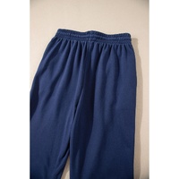 Navy Blue Solid Color Fleece Lined Drawstring Waist Joggers - XL thumbnail